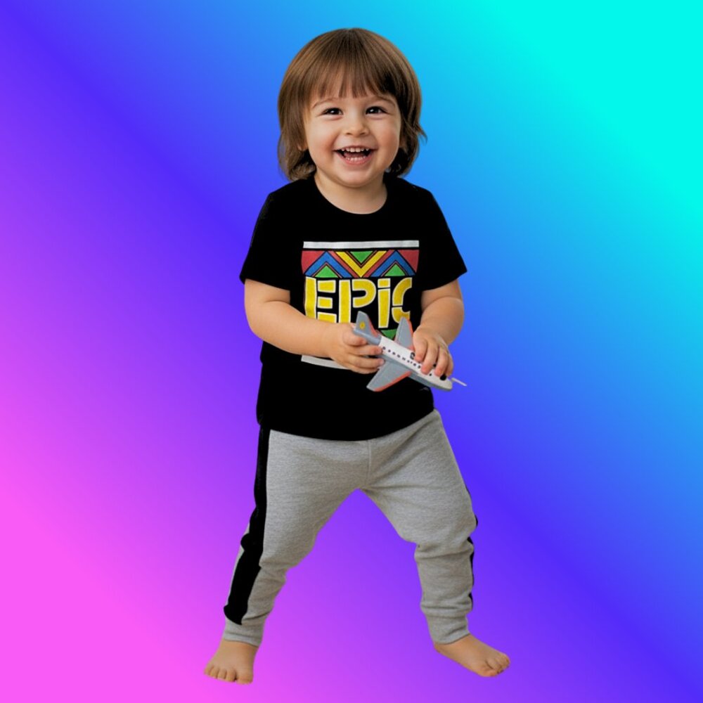 EPIC Boys Cotton T-shirt & Jogger Set – Black & Grey,  NWT